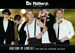 Dr Müllerz Partybandet - Dr. Müllerz Partyband från Göteborg har funnits sedan år 2006 och har genom idogt spelande utvecklats till en underhållningsmaskin utan dess like. De fem musikerna är högt utbildade och har genom många års spelande tillsammans utvecklat ett ”bandsound”som känns igen och sprider en smittsam lust till dans, sång och interaktion. Bandet har gjort allt från Afterski, krogshow, stadsfester och företagsevent med olika teman.