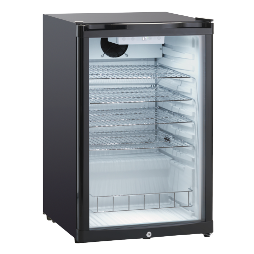 Kylskåp med glasdörr DKS-142 - Exklusivt och tystgående kylskåp med glasdörr. Ett måste för att hålla drycken kyld på ditt nästa event eller mässa. Kylskåp med glasdörr DKS-142