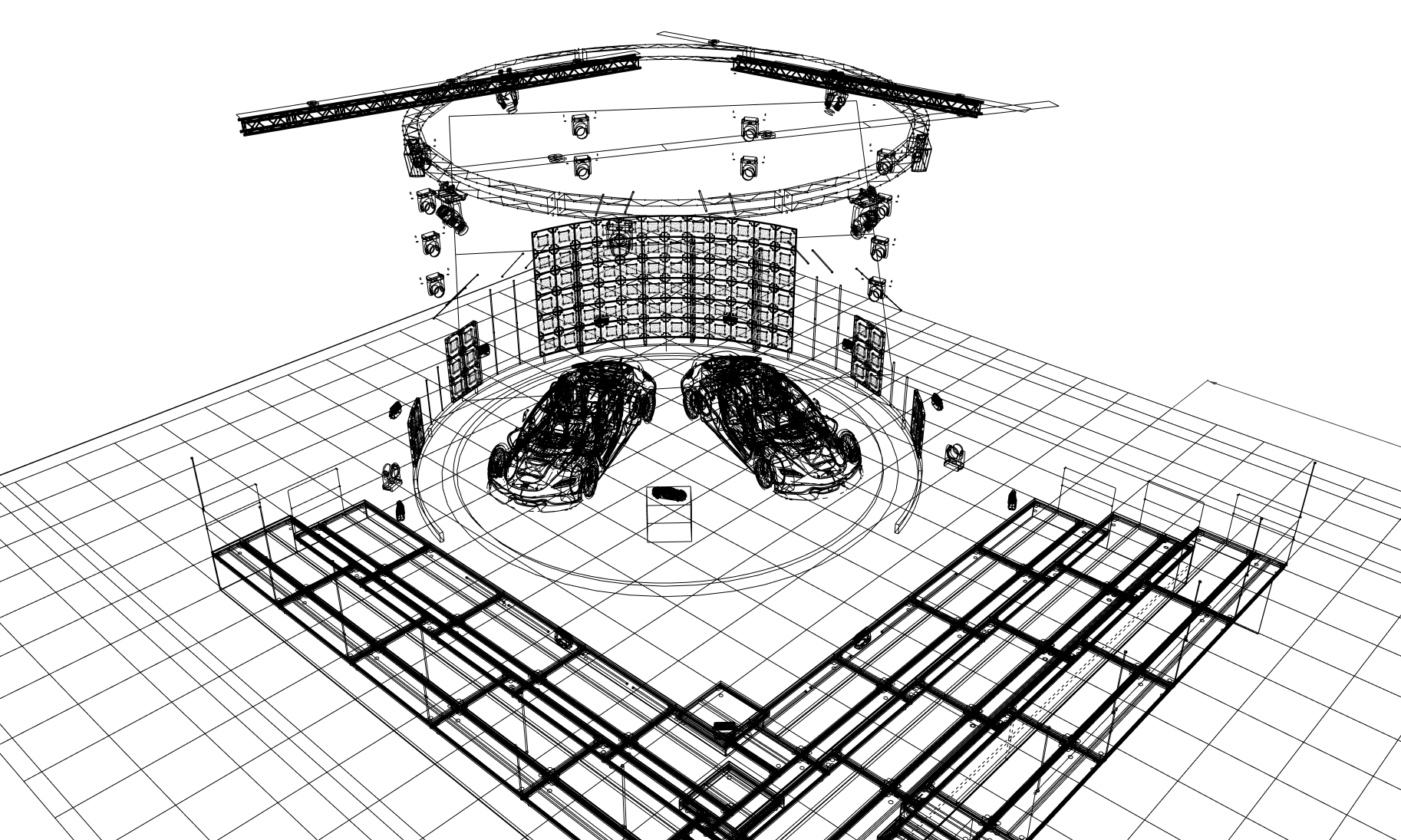 Koenigsegg Lego Reveal summer 2026 sketch - När LEGO Group och Koenigsegg presenterade den nya LEGO Technic-modellen av Koenigsegg Sadair's Spear, på Koenigseggs huvudkontor i Ängelholm, fick Eventkraft uppdraget att leverera den kompletta tekniska produktionen och inramningen för lanseringseventet.