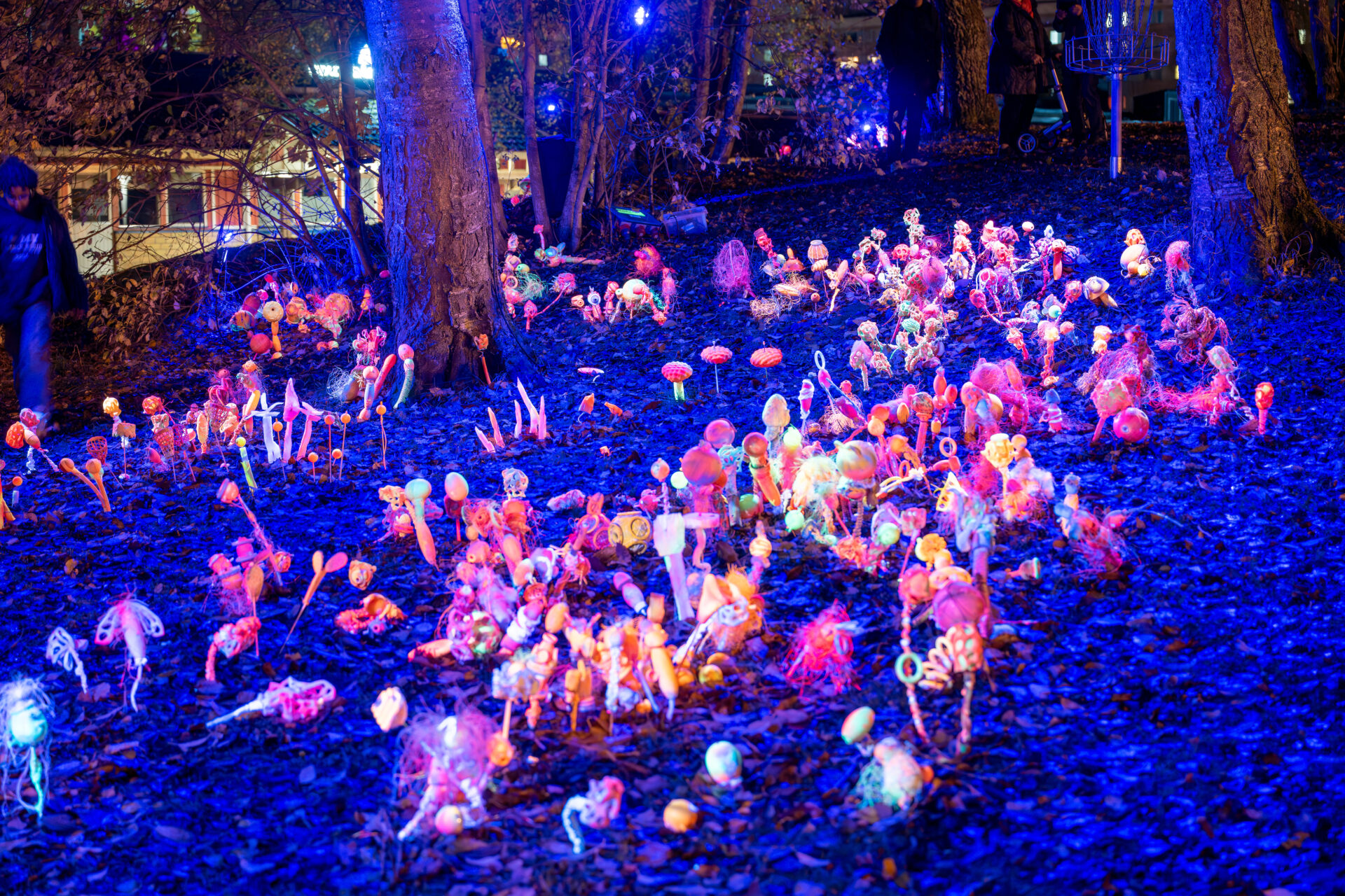 humanlightsfestival DSC 8643 - Ljusfestivalen Human Lights i Jönköping är en internationell sammankomst för ljus- och ljudkonst som äger rum på Råslätt. Festivalen fokuserar på att skapa en känsla av gemenskap genom platsspecifika konstverk som integreras i den urbana miljön och naturen. Konstverken skapas av internationella konstnärer i samarbete med lokalbefolkningen, inklusive barn och unga, genom workshops och interaktiva installationer. Initiativtagare och konstnärlig ledare är Dulce Ahlberg känd från projektet Island of Light i Smögen.